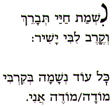 Blessing in Hebrew